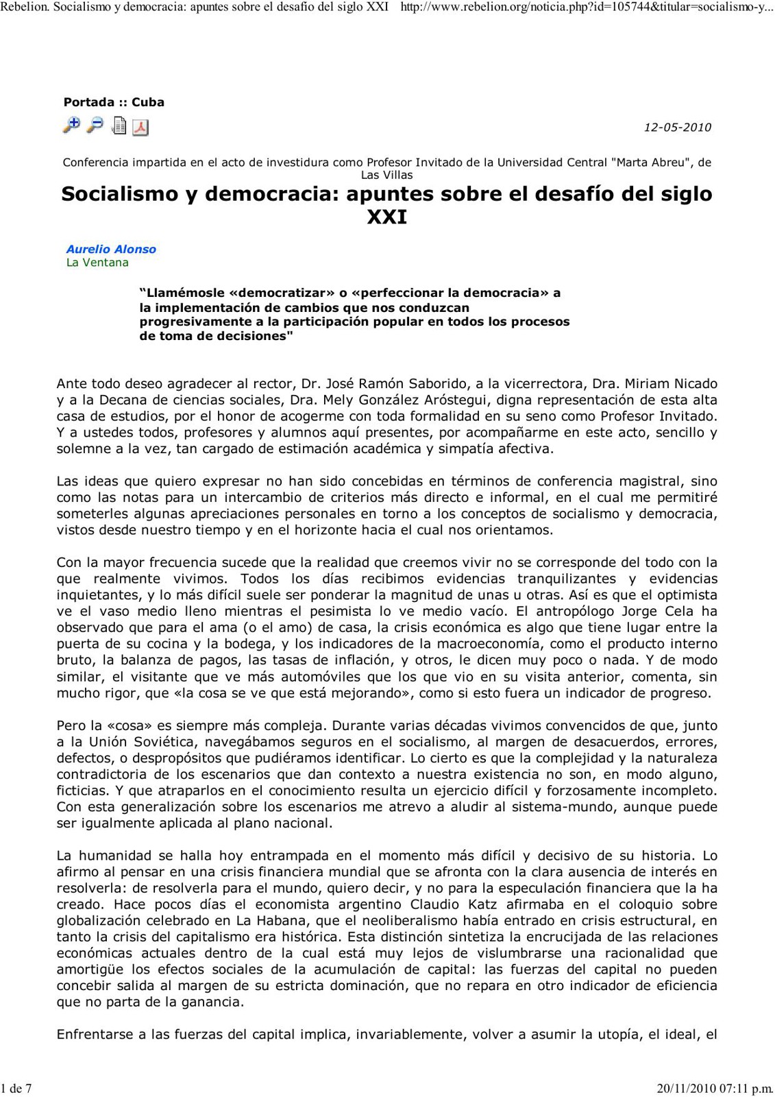 Socialismo y democracia: apuntes sobre el desafío del siglo XXI